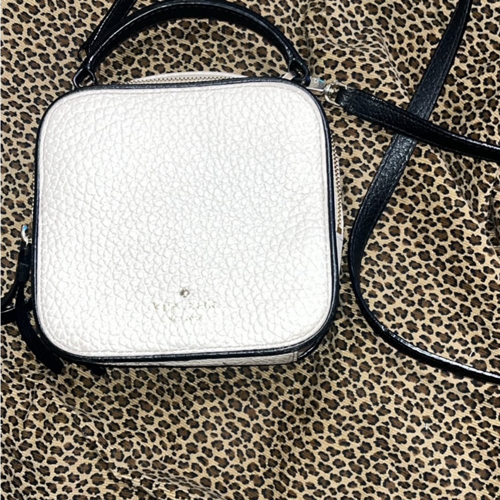 SOLD!!! Kate Spade New York White+ black Leather Crossbody Bag